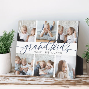 8x10 Grandkids Make Life Grand   Photo Collage Plaque