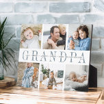 8x10 "Grandpa" Grandchildren Photo Collage Plaque<br><div class="desc">Create a sweet gift for grandpa this Father's Day with this six photo collage plaque. "GRANDPA" or his preferred grandfather nickname appears in the centre in chic grey lettering,  with your custom message and grandchildren's names overlaid.</div>