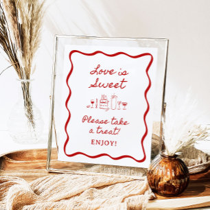 8x10" Handwritten Wavy Border Bridal Favours Sign