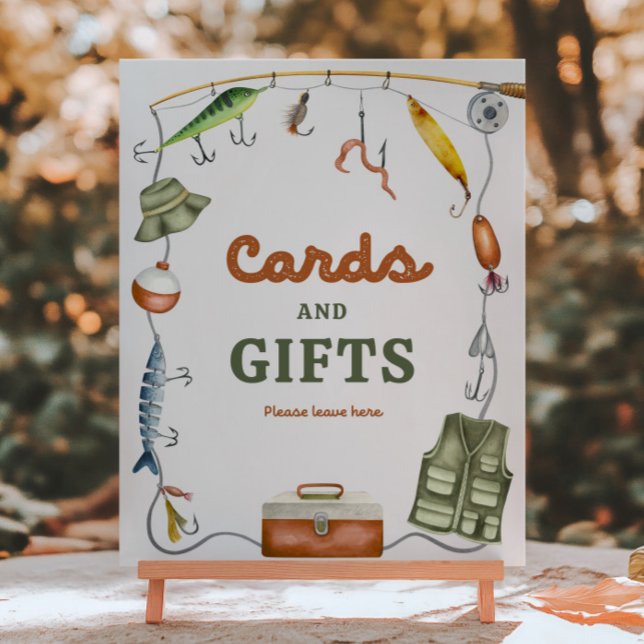 8x10 Inch Fishing Cards & Gifts Sign (Creator Uploaded)