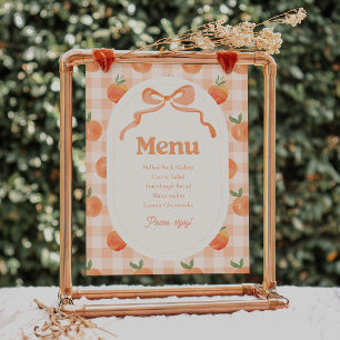 8x10 Inch Peach Party Menu Sign