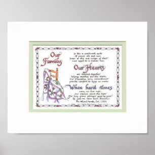 8x10 M464 - Our Family Patchwork Quilt Poster