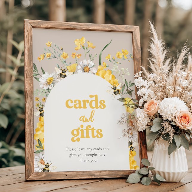 8x10 Printed Wildflower Bee Cards & Gifts Sign (Creator Uploaded)