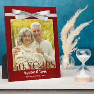 8x10 Ruby 40th Wedding Anniversary Photo Plaque