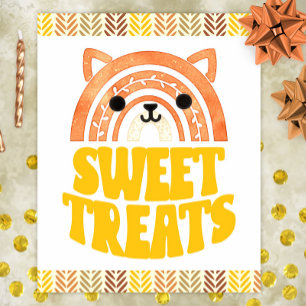 8x10 Sweets Boho Woodland Fox Birthday Desserts Poster