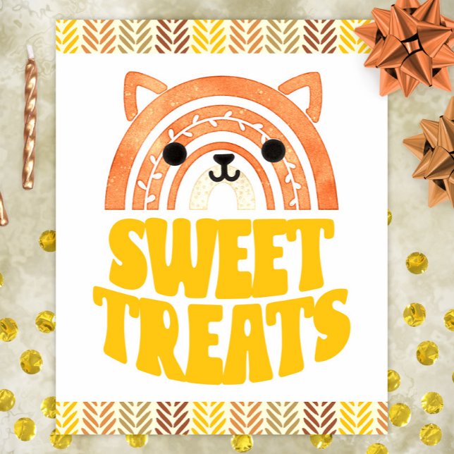 8x10 Sweets Boho Woodland Fox Birthday Desserts Poster (Creator Uploaded)