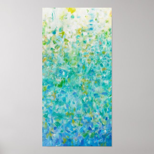 8x16 Abstract Turquoise Blue Light Yellow Print (Front)