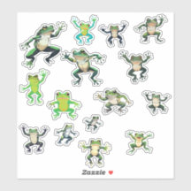 8x8 Sheet Of 15 Dancing Frogs Sticker