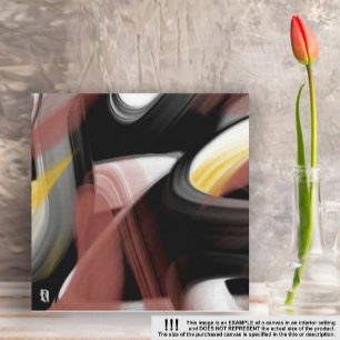 8x8" Trend Abstract Art Black White Powdery Canvas Print