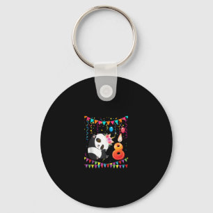 8Years Old 8th Birthday Panda Unicorn Girl Gifts P Key Ring