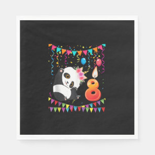 8Years Old 8th Birthday Panda Unicorn Girl Gifts P Napkin