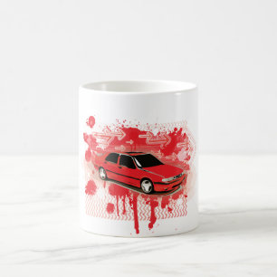 9000 aero red, grunge style mug