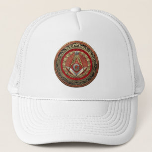 [900] Master Mason - Gold Square & Compasses Trucker Hat