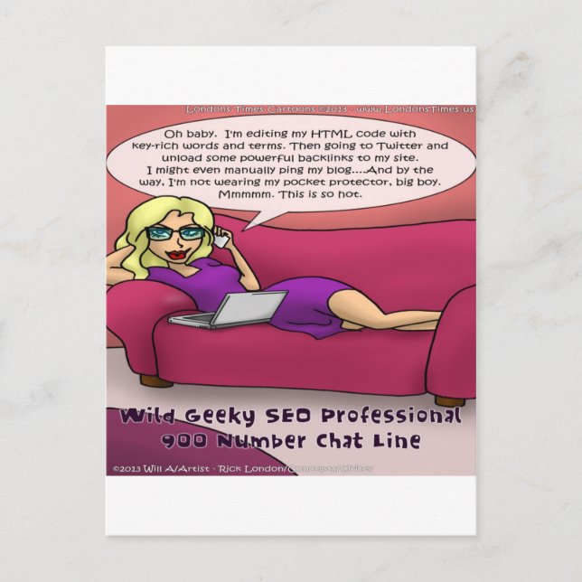 900 Number Geeky SEO Girls Gone  Postcard (Front)