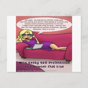 900 Number Geeky SEO Girls Gone  Postcard