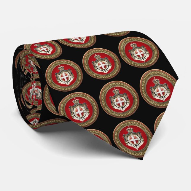 [900] Order of Malta - SMOM Coat of Arms Tie (Rolled)