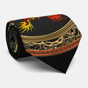 [900] Red and Yellow Dragons Tie
