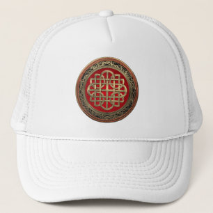 [900] Sacred Celtic Gold Knot Cross Trucker Hat