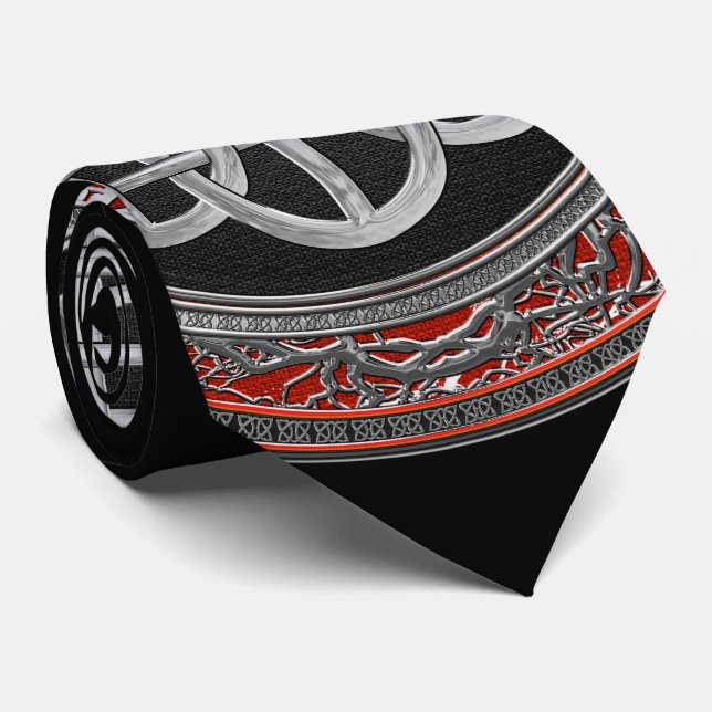 [900] Sacred Celtic Silver Knot Cross Tie (Rolled)