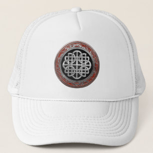 [900] Sacred Celtic Silver Knot Cross Trucker Hat