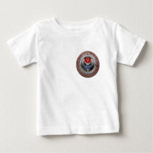 [900] Sacred Silver Egyptian Winged Scarab & Ankh Baby T-Shirt