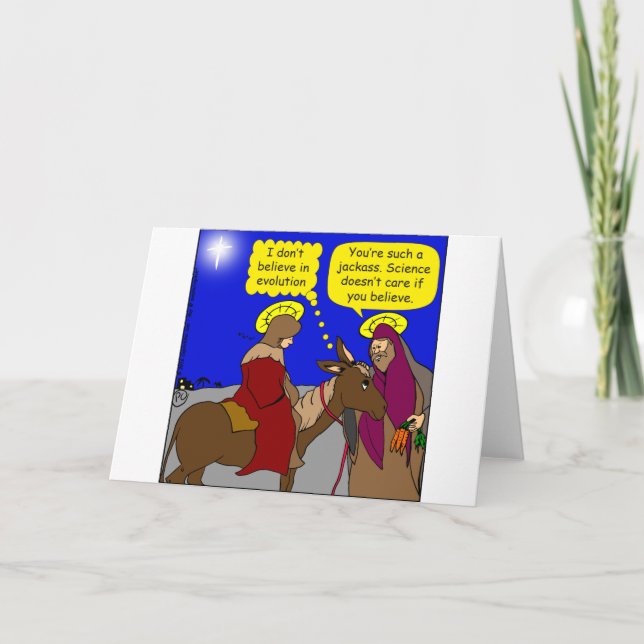 900 Science doesn't care what you think cartoon Holiday Card (Front)