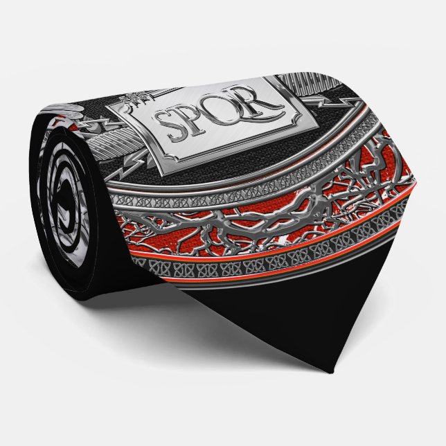 [900] Silver Roman Imperial Eagle Tie (Rolled)