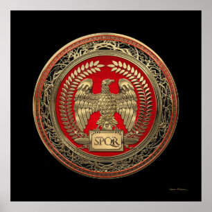 [901] Gold Roman Imperial Eagle Poster