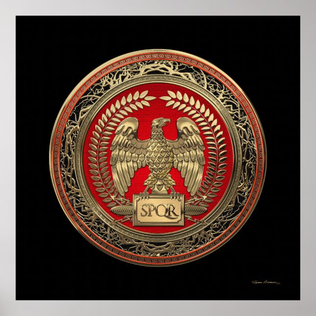 [901] Gold Roman Imperial Eagle Poster (Front)