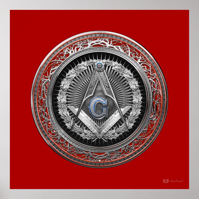 [901] Master Mason - Silver Square & Compasses Poster (Front)