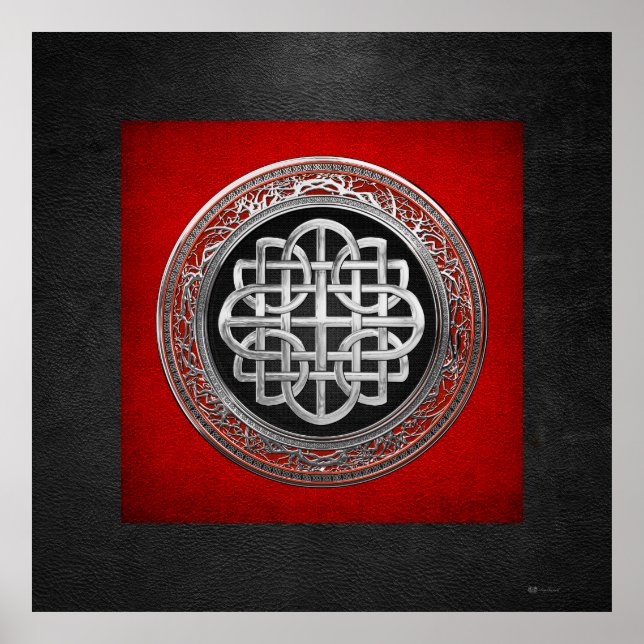[901] Sacred Celtic Silver Knot Cross Poster (Front)