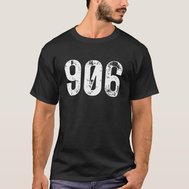 906 Area Code Marquette MI Mobile Telephone Area C T-Shirt (Front)