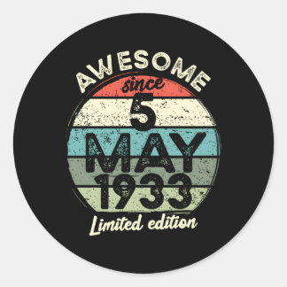 90 5 May 1933 90Th Classic Round Sticker