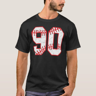 90 Birthday Baseball Theme Bday Party Celebration  T-Shirt