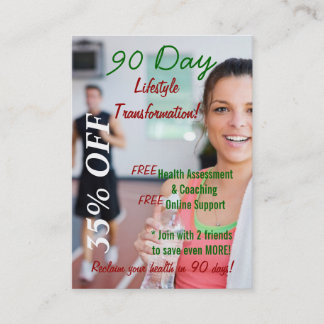 90 Day Lifestyle Transformation 2 Business Card