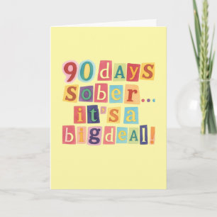 90 days sober card with envelope 5x7
