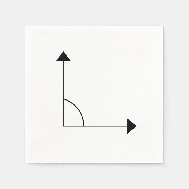 90 Degree Right Angle Math Party Napkin (Front)