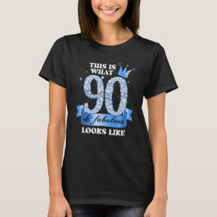 90 & Fabulous I Blue Black Party Group Candid Phot T-Shirt