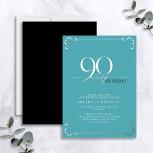 90 & Fabulous Turquoise & Silver Birthday
