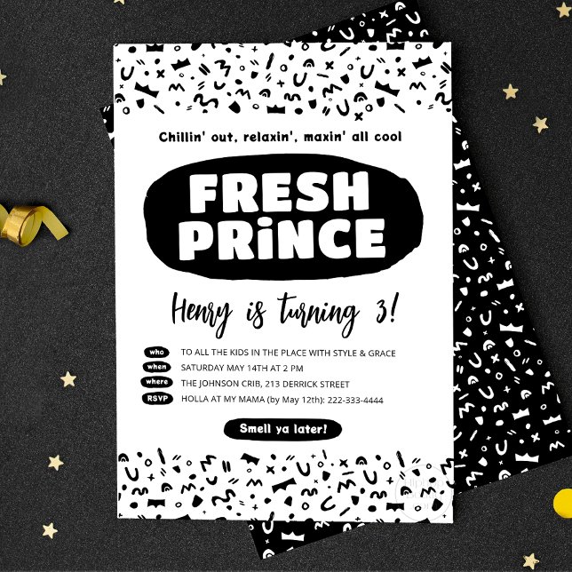 90 Hip Hop Birthday, Fresh Prince Rap Party Invitation (Creator Uploaded)