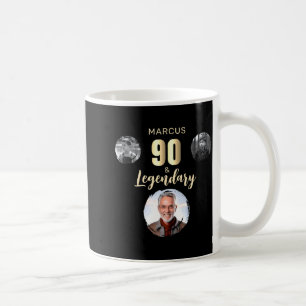 90 Legendary 3 Photos Gold 90th Birthday Coffee Mug