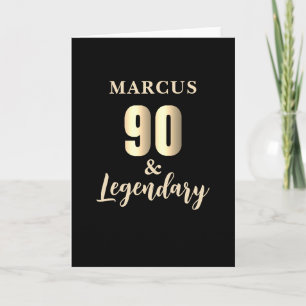 90 & Legendary Gold 90th Birthday  Card