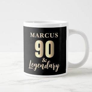 90 & Legendary Gold 90th Birthday Large Coffee Mug