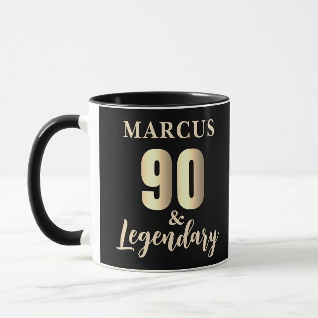90 & Legendary Gold 90th Birthday  Mug (Left)