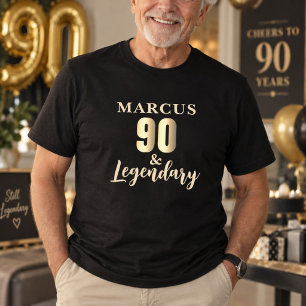 90 & Legendary Gold 90th Birthday Tri-Blend Shirt
