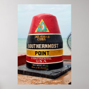 90 MILES to CUBA - KEY WEST FLORIDA Poster