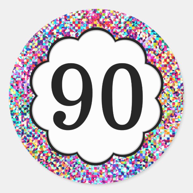 90 - Numbers Colourful Stickers (Front)