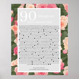  90 Reasons we love you  Poster