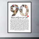 90 Reasons Why We Love You 90th Birthday Collage Poster<br><div class="desc">Celebrate love and create lasting memories with this Reasons Why I Love You Photo Collage. This customisable template allows you to craft a heartfelt and personalised gift that's perfect for various occasions, from wedding anniversaries to birthdays, Valentine's Day, or just because. Reasons Why I Love You - Express your love...</div>