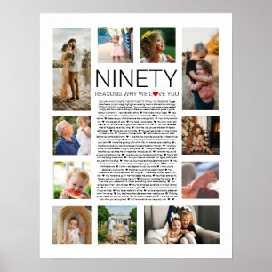 90 reasons why we love you photo collage poster